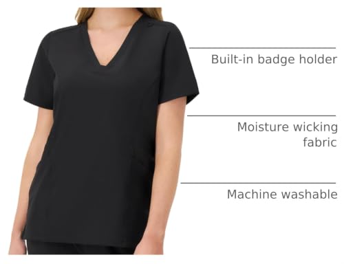 Hanes Women's Scrubs Healthcare Top, Moisture-Wicking Stretch Scrub Shirts, Ribbed Side Panels by Hanes - Used condition - Image 4