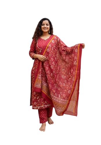 Image of FABNEX kurta set for women | Women Printed Kurti Pant Set with Dupatta (K-209)