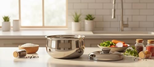 Image of AERO Homes Stainless Steel Heavy Grade Serving Bowl 1 Pc Set - Double Wall Insulated Hot & Cold Serving Bowls for Kitchen and Dining | Multipurpose Bowls | Set of 1-(1500ml)