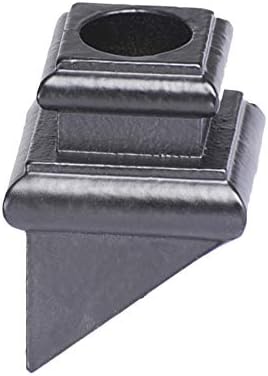 Satin Black 16.3.36 Angled Base Shoes for 5/8 inch Round Iron Balusters for Stair Remodel, Box of 10