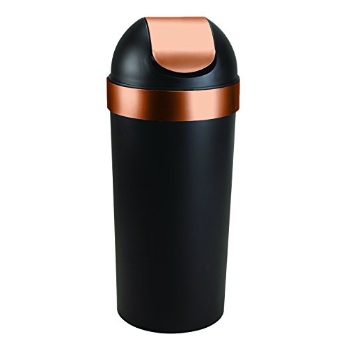 Umbra Venti 16 Gallon Swing Top Kitchen Trash Can Large 35 Inch Tall Garbage Can For Indoor Outdoor Or Commercial Use Black Copper Buy Online In Dominica At Dominica Desertcart Com Productid 25504658