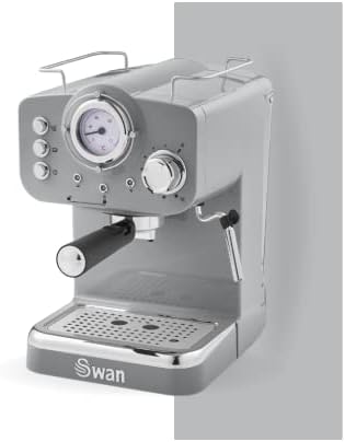 Swan Retro Pump Espresso Coffee Machine, Pink, 15 Bars of Pressure, Milk Frother, 1.2L Tank, SK22110PN