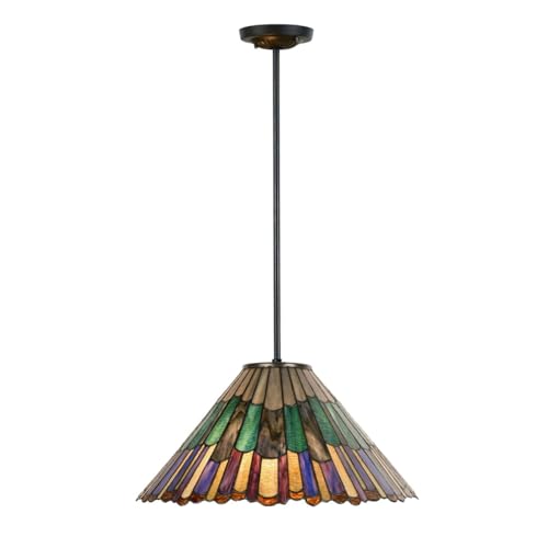 Lampe suspendue Tiffany au design de fleur et pendentif rond - Art Deco Trade