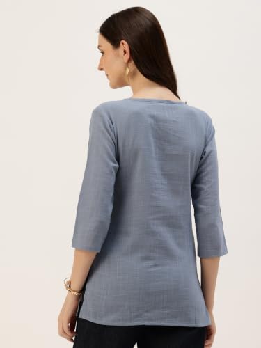 Image of Elegant Short Kurti for Women - 3 /4 Sleeves | Round Neck | (S to XXL)