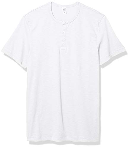 Alternative Men's slub Henley, White, XL