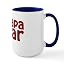 White/Navy Inside - Papa Bear Claw Large Mug