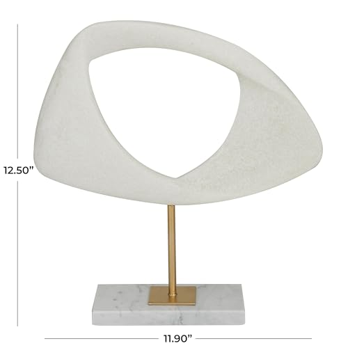 Escultura Decorativa Abstracta Polystone con Base de Mármol 12" x 3" x 13" miniatura 6