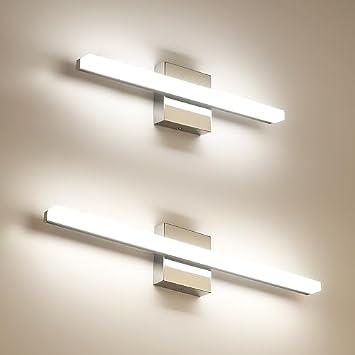 Combuh LED Bathroom Vanity Light Bar IP44 Chrome Shining Over Mirror Lighting Fixture Indoor Wall Sconce Modern Bright White 4000K