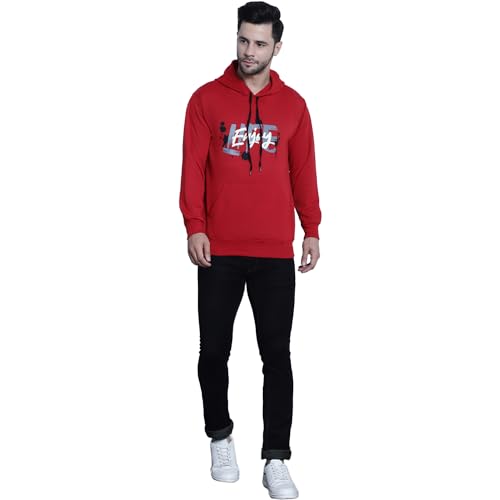 Image of Mack Jonney Printed Hooded Cotton Fleece Hoodie for Men-MACK32358