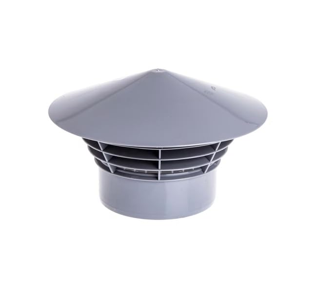 Prostko Waste Pipe Terminal Valve Soil Pipe System/Vent End Cap Push Fit Socket Plug (110mm, Grey)