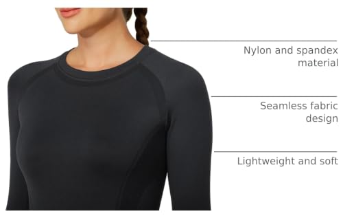 Image of MathCat Workout Shirts for Women Long Sleeve, Workout Tops for Women, Quick Dry Gym Athletic Tops,Seamless Yoga Shirts XS-XL