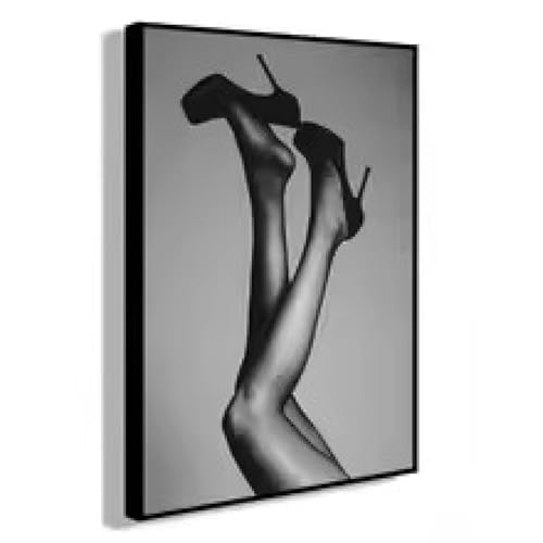 Peinture sur toile style nordique classique avec cadre noir et blanc