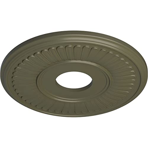 Image of Ekena Millwork CM15BEPTF 15-3 /4 inch x 3-7 /8 inch x 3 /4 inch Berkshire Ceiling Medallion, Painted Turtle
