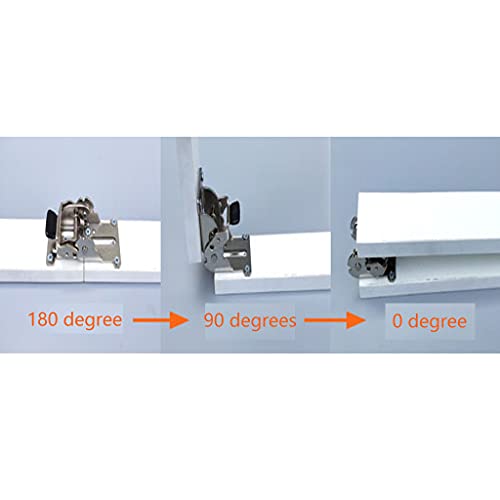 4 PCS Foldable Support Bracket -Self-Locking Hinge- Leg Fittings and Corner Brace- for Folding Legs -Folding Workbench- Fold Down Desk Extension in Kitchen -Laundry Room Garage (0-90-180 Degree,black) by JYYHSF - Image 5