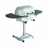 PK Grills PK 360 Portable Charcoal BBQ Grill and Smoker, Cast Aluminum Outdoor Kitchen Cooking Barbecue Grill for Camping, Backyard Grilling, Park, Tailgating, Silver