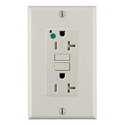 Tomacorriente dúplex autocomprobante GFCI Leviton GFTR2-HFT extra resistente de 20A 2