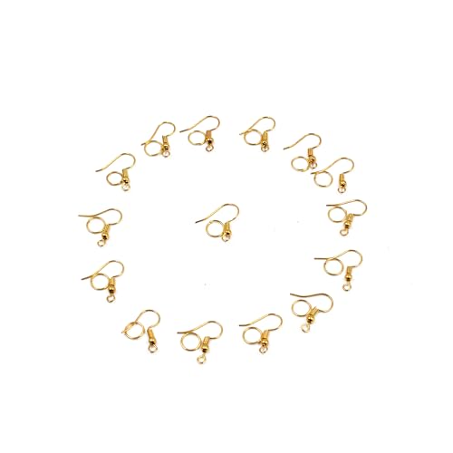 Image of IVEI DIY Earring Hooks & Jump Rings for Jewellery Making - Bulk Pack | DIY Projects, Quilling & Craft | Ideal for Artists, Professionals, Kids (Set of 50 - Golden)