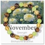 Birthstone Crystal Floral Bracelets for Women Men Colorful Stone ...