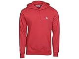 Original Penguin Men's Sticker Pete Long Sleeve Pullover Hoodie Shirt, Rococco Red, Small