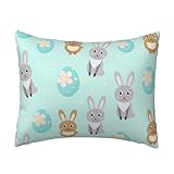 Cojín Decorativo Personalizado con diseño de Conejo y Huevo de Pascua, 40,6 x 50,8 cm