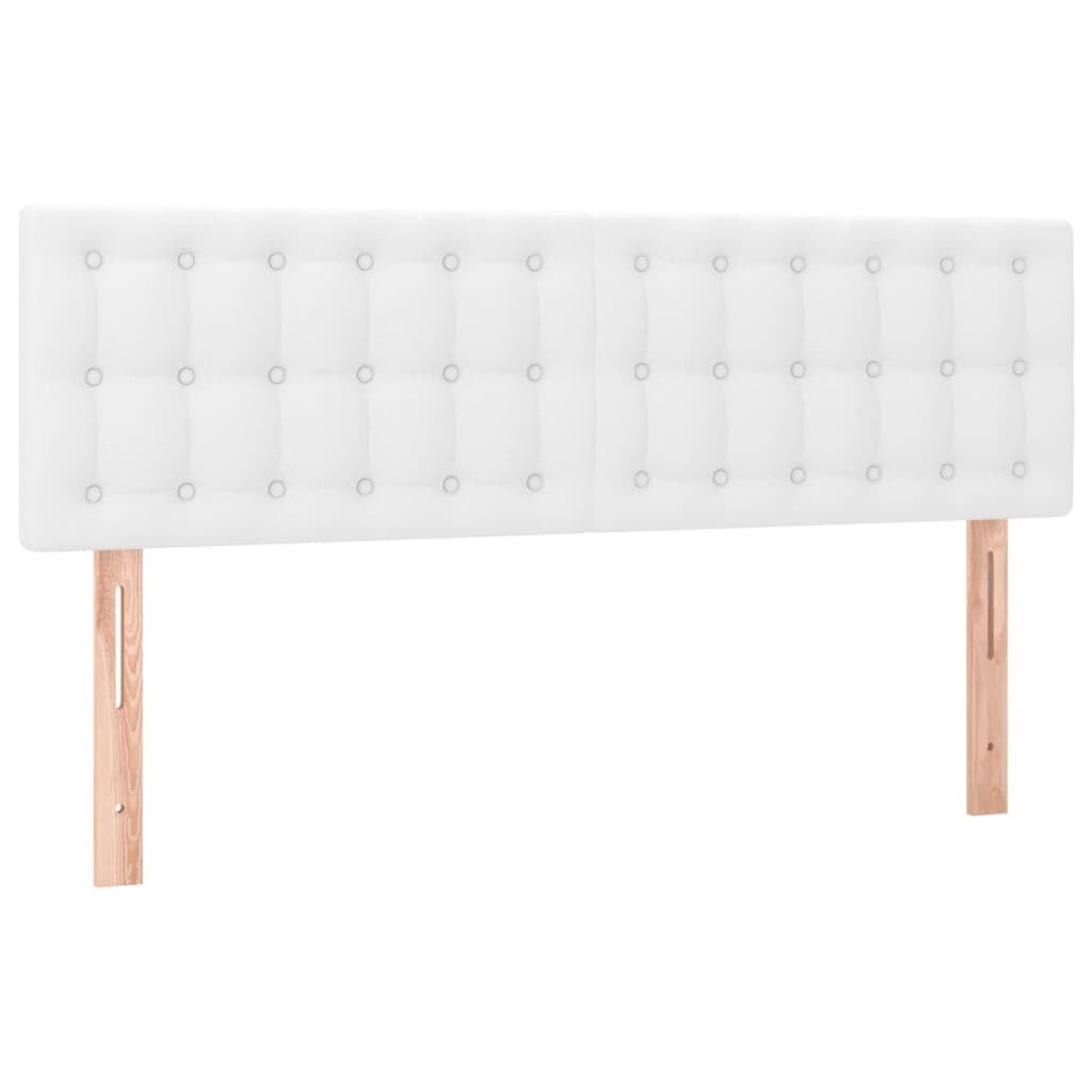 vidaXL 2X Cabeceros Dormitorio Cabezal Estructura Cama Tapizado Mueble Adorno Decoración Habitación Casa Hogar Cuero Sintético Blanco 72x5x78/88 cm