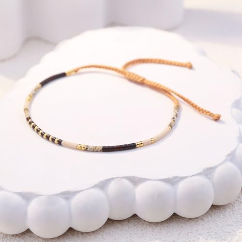 Image of KELITCH Boho Women Crystal Shell Beaded Friendship Bracelets Handmade Strand Bracelet Bangles Jewelry