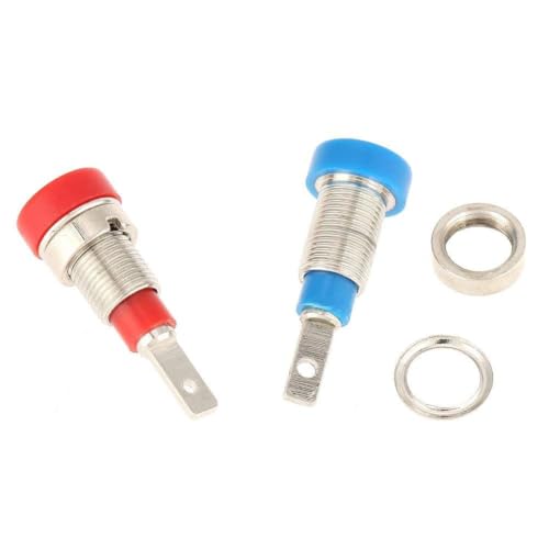 Image of TOPINCN 5PCS Panel Mount Banana Socket Mixed Color Banana Socket 2.0mm Jack for Panel Mounting Test Probes Connectors Stackable Wire Solder Multimeter
