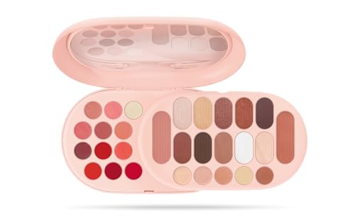 Pupa Make My Day Plus Blush, pintalabios, gloss, sombra de ojos, corrector e iluminador – 29 unidades para cara, ojos y labios, perfecto para el hogar o de viaje – 3 variantes de color (002 rosa claro