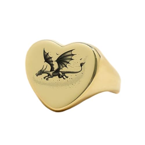 Bague cœur dragon argent 925 | Idée cadeau bijou fait main style rétro