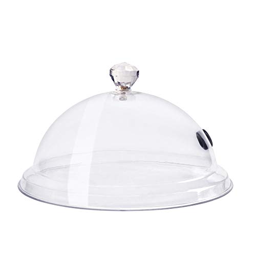 NEXT-SHINE Smoke Infuser Food Dome Cover 12 inch Plastic Lid Work for Plates Glasses Bowls with GM1100, Smoking Gun Specialized Accessory for Meat Cocktail Drinks BBQ