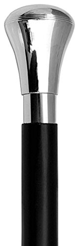 AnNafiÂ® Wooden Black Decorative Walking Cane with Nickel Plated Brass Knob Handle 5 x 1.3 x 36 inches| Classic Fashionable Walking Sticks for Gentleman