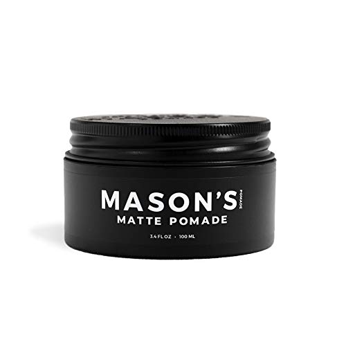 Mason’s Matte Pomade for Men – Professional Hair Wax with Medium to Strong Hold | Natural Matte Finish, Aloe & Biotin-Infused Formula | 3.4 oz for Textured or Sleek Styles