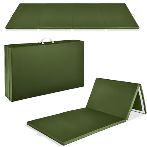 Image of Best Choice Products 10ftx4ftx2in Folding Gym Mat 4-Panel Exercise Gymnastics Aerobics Workout Fitness Floor Mats w /Carrying Handles