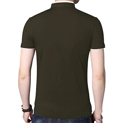 Image of Cotton Mandarian Collar T-Shirt for Men Pack of 1 (Size-S, M, L, XL, XXL)