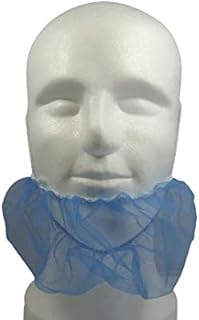 100 redes de protección para barba, de nailon, desechables, elásticas, transpirables, sin látex, en caja dispensadora, protección para barbilla, color azul, grande (estándar)
