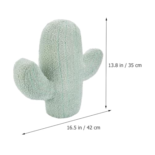 Coussin décoratif cactus en coton doux vert clair de taille moyenne - 3