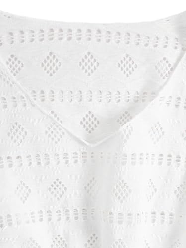 Milumia Girl's Crochet Beach Cover Ups V Neck Sleeveless Swimsuit Beach Dresses3