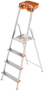 COLOMBO Scala in alluminio 4 gradini con vaschetta porta oggetti