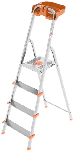 COLOMBO Scala Pieghevole in Alluminio 3/4/5/6/7/8 Gradini – Struttura Robusta,