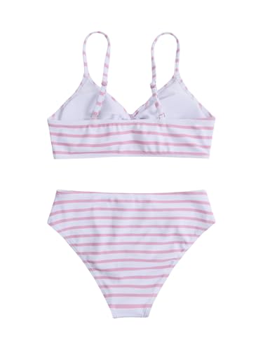 Image of COZYEASE Girls' 2 Piece Ditsy Floral Print Knot Front Ruched Triangle Bikini Swimsuit
