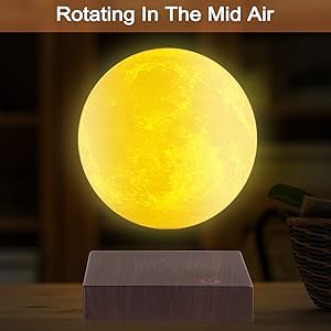Levitating Moon Lamp- Floating 3D Moon Lamp 16 Colors 5.9inch | Magnetic Levitation Cool Night Lights| for Birthday Thanksgiving Christmas Gifts for Kids Friends (16 Colors Lamp)