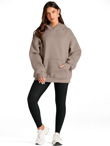 Trendy Queen Womens Oversized Hoodies Fleece Sweatshirts Long Sleeve Sweaters Pullover Fall Outfits Coffeegrey S thumb #4