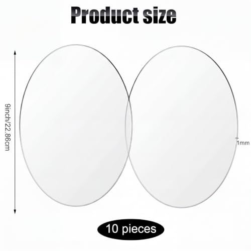 Image of Yalikop 10 Pcs 9 Inch Acrylic Circles Round Clear Disc Blanks