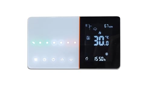 LEDLUX LL0253 - Termostato Wi-Fi da parete per caldaia a gas, scatola 503 da incasso, versione italiana, digitale, programmabile, compatibile con Amazon Alexa Echo, 3 A, 220 V (Nero)
