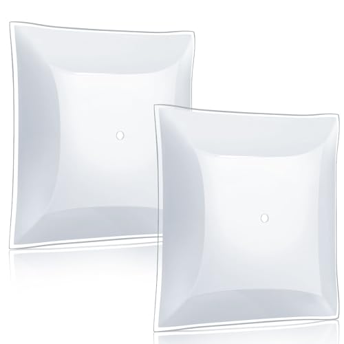 Kittmip 2 Pack Semi-Flush Mount 12 Inch Square Ceiling Fixture Light Cover Ceiling Lamp Shade Light Bulb Cover White for Laundry Room Bedroom Kitchen Living Room Closet