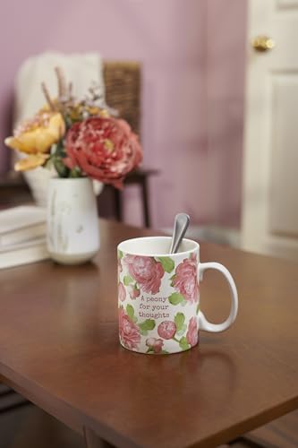 Taza de café de gres 18oz con diseño floral doble cara miniatura 3