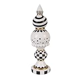 Bechivie Black and White Checkered Decor, 15 Inch Large Resin Halloween Christmas Modern Sculpture, Holiday Indoor Table Centerpiece Mantel Office Desk Shelf Season Decorations for Home