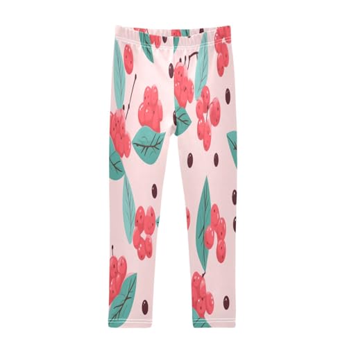 Toddler Girls Leggings Printed Yoga Pants Leggings Cherry Brown Dot for Kids