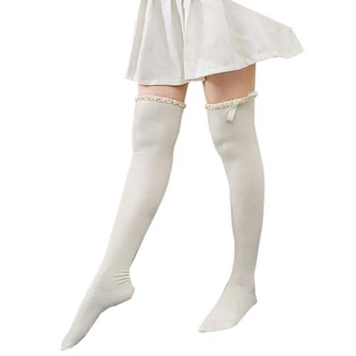 Image of Women's Thigh High Lace Boot Socks - Knee High Warmer With Lace Trim Long Stocking for Cosplay