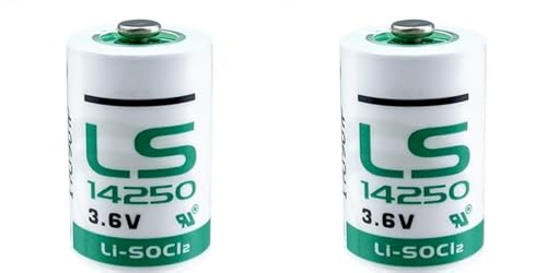 2 X LS14250 1/2 AA 3.6v �o�b�e���[ 14250 �h�b�O�E�H�b�` R9 ���[�V�� 1200mAh ��e��